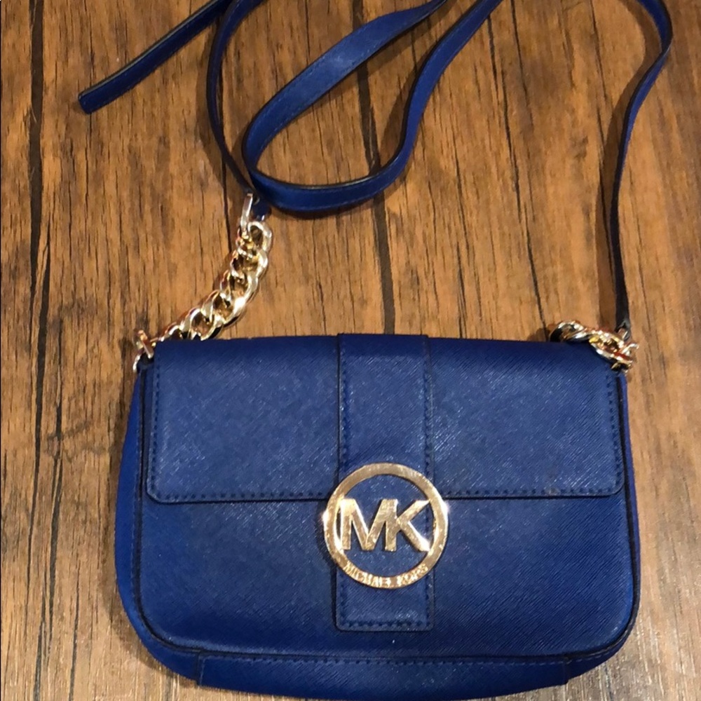 Michael Kors blue cross body bag, great condition!